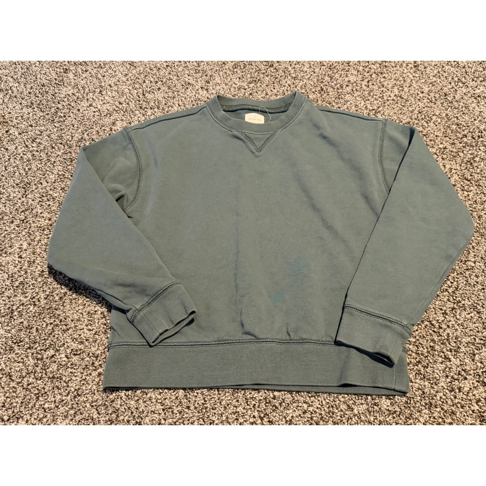 Bb11 Crewcuts J.Crew Boys Sweatshirt Blue Green Pullover Size L 10-11